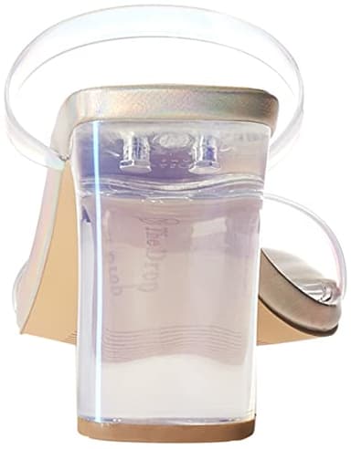 The Drop Women's Avery Square Toe Two Strap High Heeled Sandal, Iridescent, 10 - Image 3