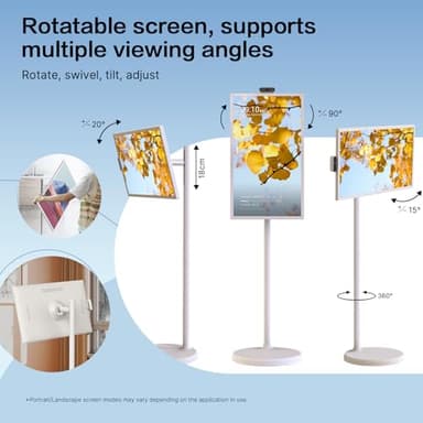 ApoloSign 32 inch UHD 4K Smart Portable TV, Rolling TV on Wheels with Rotatable Touch Screen, Android 13 OS, 8G +256G Storage, Built-in Battery, Full Swivel Rotation, Voice Remote - Image 5