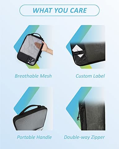 BAGSMART 6 Set Compression Packing Cubes for Travel, Lightweight Vacation Travel Essentials for Men, Travel Accessories for Suitcase Organizer Bags Set, Durable Luggage Organizer Travel Bags - Image 6