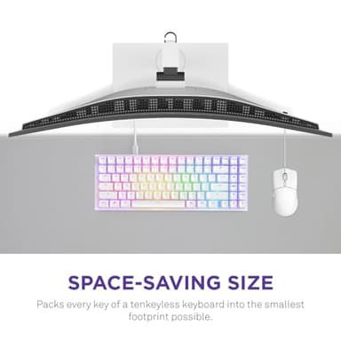 NZXT Function 2 MiniTKL Wired Tenkeyless Optical Gaming Keyboard - 8K Polling Rate - Linear Optical Switches - Adjustable Actuation - Double-Shot PBT Keycaps - RGB - Hot-Swappable - White - Image 3