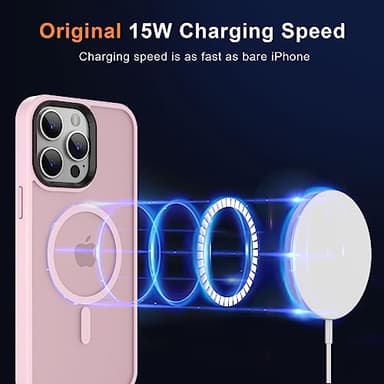MOCCA Strong Magnetic for iPhone 14 Pro Max Case [Compatible with Magsafe] [10FT Military Grade Protective] Translucent Matte Slim Shockproof Case for iPhone 14 Pro Max 6.7"-Pink - Image 7