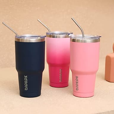BJPKPK 30oz Color Block Tumbler With Lid And Straw,Stainless Steel Double Wall Vacuum Insulated Tumblers,Ocean Dream - Image 7