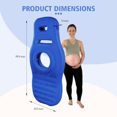 Toggloo Inflatable Full Body Pregnancy Pillow, Full Body Maternity Airbed with Belly Hole for Comfort – Best Prone Sleeping Support for Pregnant Women – Portable, Adjustable & Travel-Friendly, Blue - Image 6