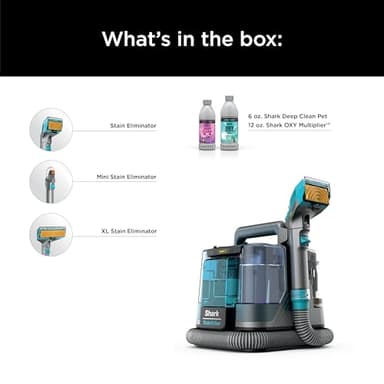 Shark StainStriker HairPro Portable Carpet, Upholstery & Area Rug Cleaner, Self-Cleaning, Stain, Hair & Odor Remover, Perfect for Pets & Car Interiors, 3 Tools & Pet Cleaning Solution, Teal, PX253BRN (Renewed) - Image 9