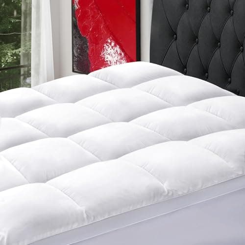 SOPAT Mattress Topper King Size Extra Thick Mattress Pad 8-21" Deep Pocket Soft Down Alternative Fill Mattress Protector Pillow Top Mattress Cover (78x80 Inches, White) - Image 1
