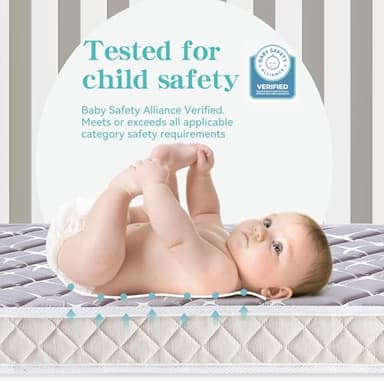 Tiankehan Premium Dual-Sided Baby Crib Mattress and Toddler Mattress - 52" x 27.6" x 5" - Breathable - Firm Soft - Fits Standard Cribs and Toddler Beds - Image 6