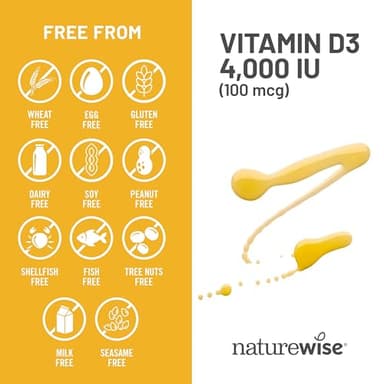 NatureWise Vitamin D3 4000iu (100 mcg) 200-Day Supply for Immune Support, Healthy Muscle Function, and Bone Health - Non-GMO, Gluten Free in Organic Extra Virgin Olive Oil, (Mini Softgel), 200 Count - Image 9
