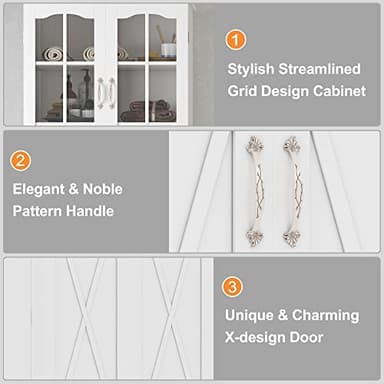 kepptory 64" Kitchen Pantry Cabinet, Pantry Storage Cabinet with Adjustable Shelves, Kitchen Buffet Cupboards Storage Cabinet for Home Office Use (White, 16" D x 24" W x 64" H) - Image 6