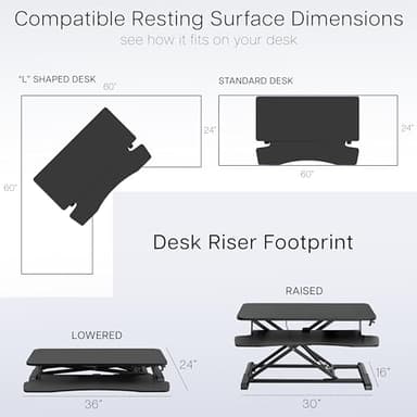 VIVO 36 inch Desk Converter, K Series, Height Adjustable Sit to Stand Riser, Dual Monitor and Laptop Workstation with Wide Keyboard Tray, Black, DESK-V036KB - Image 6