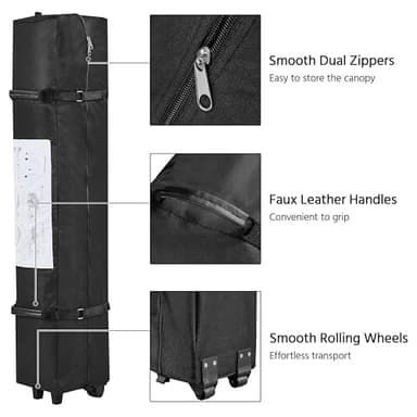 Yaheetech 10x10 1-Person Setup Pop Up Canopy Tent, Instant Portable Commercial Canopy Tent, Outdoor Gazebo with 1-Button Push, Wheeled Bag & 4 Sandbags for Home, Party & Outdoor Activities, Blue - Image 8