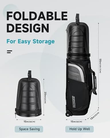 Findway Golf Travel Bags for Airlines with Wheels and ABS Hard Case Top, Protect Your Clubs, Waterproof 1680D Oxford Fabric and Oversize Tank Wheels, Lightweight and Easy to Maneuver - Image 2