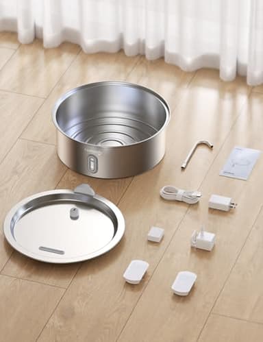 FEELNEEDY 7L/1.8Gal Stainless Steel Dog Water Fountain, for Large Dogs, Cats, Multi-Pets, Ultra Quiet with 5-Layers Filtration, Pet Dog Water Bowl Dispenser, 236 fl oz with 2 Filters (FN-W14) - Image 9