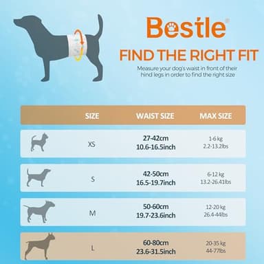 Bestle Male Dog Wrap, Disposable Dog Diapers, 40 Count, L (Waist 23.6”-31.5”), Wetness Indicator, Ultra Protection, Leak Proof, Super Absorbent, Soft - Image 2