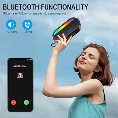 Portable Bluetooth Speaker with LED Lights, 24W Loud Sound Punchy Bass, Portable Wireless Up to 10H Playtime, Built-in Mic Bluetooth 5.3, IPX6 Waterproof Wireless Speaker for Home/Outdoor/Party/Beach - Image 3