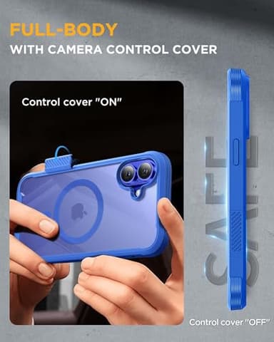 Miracase Magnetic for iPhone 16 Plus Case Full-Body Phone with Built-in Glass Screen Protector, [Compatible with MagSafe] Military Drop Proof 16 Plus Cover Bumper 6.7 inch, Blue - Image 5