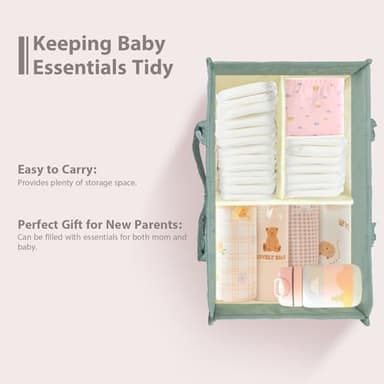 POXXU Baby Diaper Caddy Organizer and Storage,Diaper Bag,Baby Shower Gifts,Nursery Diaper Storage Bin and Car Organizer for Diapers and Baby Wipes,Newborn Essentials Must Haves - Image 6