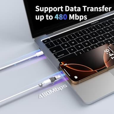 Thousover 4 Pack Lightning to USB C Adapter for iPhone 15/16 Pro/16 Pro Max/Plus,Samsung S24,iPad Air,Nintendo Switch,Fast Charging&Data Transfer Lightning Crystal - Image 6