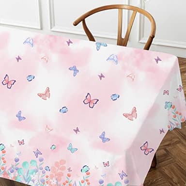 Butterfly Disposable Tablecloth, Plastic Table Cover for Kid’s Birthday Party, 3 PCS, 54”x 108” - Image 8
