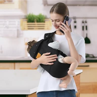 Shiaon Baby Carrier Newborn to Toddler(7-30lbs), Toddler Carrier Baby Holder Carrier with Adjustable Shoulder Strap, Chest Carriers, Black - Image 6