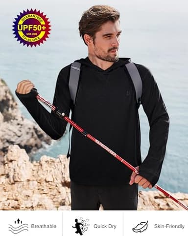Men's Fishing Rash Guard Shirts - SPF 50+ Long Sleeve UV Sun Protection Shirt for Sports Running Hiking Workout Swimming - Image 5