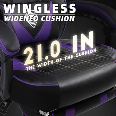 Vonesse Gaming Chair,Computer Chair with Footrest and Massage,Reclining Gaming Chairs for Adults,Big and Tall High Back Gamer Chair (Purple/Black) - Image 3