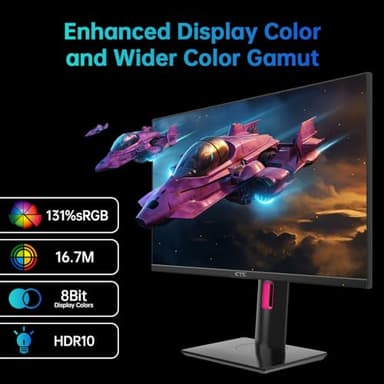 KTC 27'' 2K 170Hz Gaming Monitor - Fast IPS 1ms GTG Pc Monitor with FreeSync G-Sync, HDMI/DP/USB Ports, Height/Tilt/Swivel/Pivot Adjust, 131% sRGB and 97% DCI-P3 Color Gamut for Vertical Monitor - Image 3