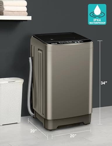 Portable Washing Machine - 2.0 Cu.ft Portable Washer Full-Automatic With LED Display, Compact Washer Ideal for Apartments, Homes, and Dorms, 10 Wash Cycles, Low Noise, IPX4 - Image 5