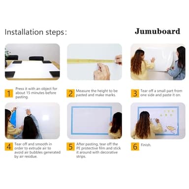 Magnetic Dry Erase Whiteboard Paper with Adhesive, 24" x 12" White Board Film for Wall, Easy to Write and Clean Dry Erase Board for Office, Classroom, Home, Include Marker, Magnetic Eraser and Magnets - Image 8