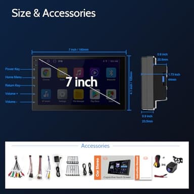 Haudio 7 Inch Double Din Car Stereo,with Wireless Apple CarPlay and Android Auto Screen for Car,HD Touch Screen carplay Screen with 1080P Reversing camera,Mirror Link,AUX,FM/AM|Wireless CarPlay Screen - Image 8