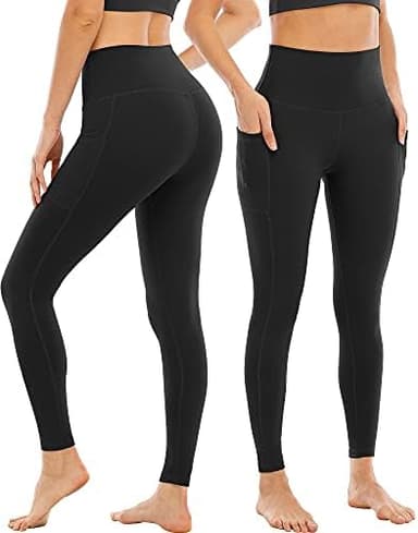 4 Pack Leggings with Pockets for Women,High Waist Tummy Control Workout Yoga Pants - Image 4