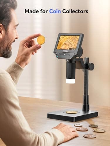 TOMLOV DM4W Microscope with Weighing Scale: 4.3" Digital Coin Microscope with Screen, Error Coin Magnifier with Lights, Weight Scale for Collectors, Jeweler, Students, Compatible with Windows/Mac - Image 6