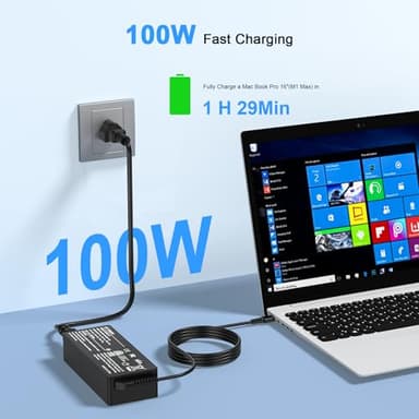 YEOTSMUT 100W USB C Fast Charger Power Adapter Compatible with Lenovo Thinkpad,MacBook Pro/Air, iPad Pro,HP,Dell,Asus All USB-C Device - Image 5
