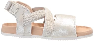 Dr. Scholl's Shoes Islander Toddler Flat Sandal Silver Stretch Gore 12 M - Image 6