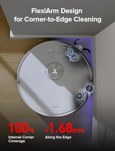 roborock S8 MaxV Ultra Robot Vacuum & Sonic Mop, 10000 Pa Suction, Corner to Edge Deep Cleaning, Hot Air Self-Drying, Auto Empty & Refill, Detergent Dispenser, Obstacle Avoidance,White - Image 3