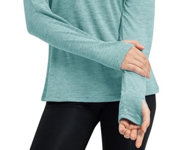TBMPOY Womens UPF 50+ Sun Protection Hoodie Shirt Long Sleeve Fishing Hiking Outdoor UV Shirt Lightweight Light Cyan M - Image 3