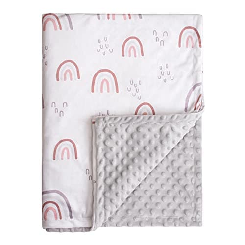 Baby Blankets for Girls, Rainbow Super Soft Nursery Minky Blanket for Newborn Baby, Double Layer with Dotted Backing, Essentials Receiving Bed Throw Blanket Stroller Crib Shower Gifts, 30 x 40 Inch - Image 1