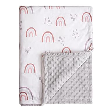 Baby Blankets for Girls, Rainbow Super Soft Nursery Minky Blanket for Newborn Baby, Double Layer with Dotted Backing, Essentials Receiving Bed Throw Blanket Stroller Crib Shower Gifts, 30 x 40 Inch - Image 1