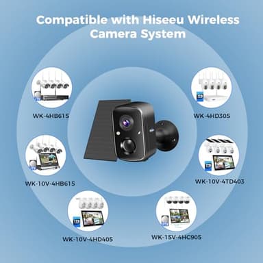 Hiseeu Security Cameras Wireless Outdoor, 4pcs Solar Powered 3K 4MP Surveillance WiFi Cameras for Home Security Outside, PIR/AI Motion Detection, Waterproof, Color Night Vision, 2-Way Audio, Black - Image 7