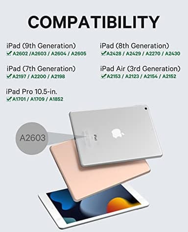 GreenLaw Keyboard Case for iPad 9th 8th 7th Generation 10.2 inch, 7 Color Backlit, Stain Resistant Cover, 2-Devices Connection Keyboard for iPad Air 3rd Gen. iPad Pro 10.5, Light Blue - Image 2