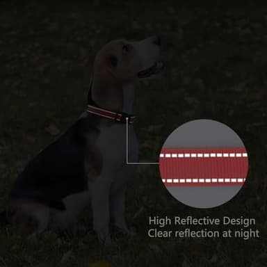 PenSeepet Reflective Dog Collar Padded with Soft Neoprene Breathable Quick Release Basic Dog Collars for Medium Large Dogs Red Boy Girl - Image 5