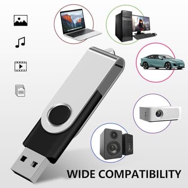 AreTop 2GB USB Flash Drive 10 Pack Pen Drive Memory Stick USB2.0 Pendrive Thumb Drives Bulk for Fold Data Storage Memoria USB (Bulk 10 PCS - Mixed Colors Black/Blue/Purple/Green/Red) - Image 7