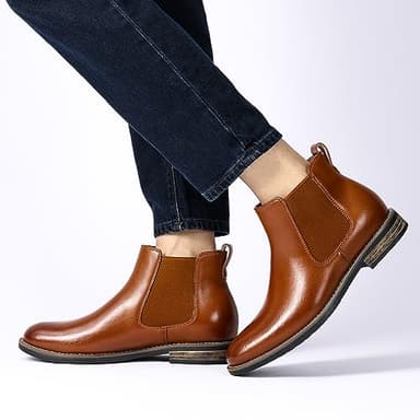 Bruno Marc Men's Classic Chelsea Ankle Dress Boots,Size 7.5,Brown,URBAN-06-1 - Image 9