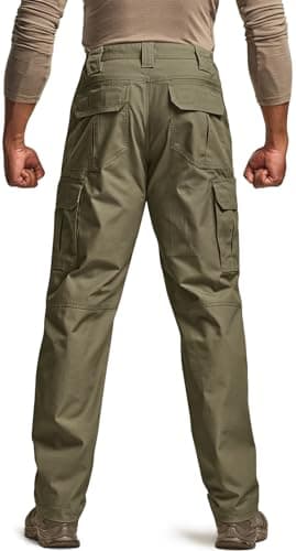 CQR Men's Tactical Pants, Water Resistant Ripstop Cargo Pants, Lightweight EDC Work Hiking Pants, Outdoor Apparel, Raider Soil Green, 36W x 32L - Image 2