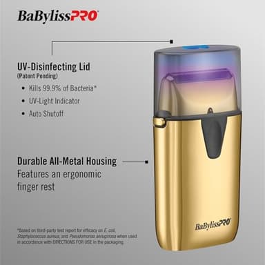 BaBylissPRO Gold UV-Disinfecting Single Foil Shaver - Image 5