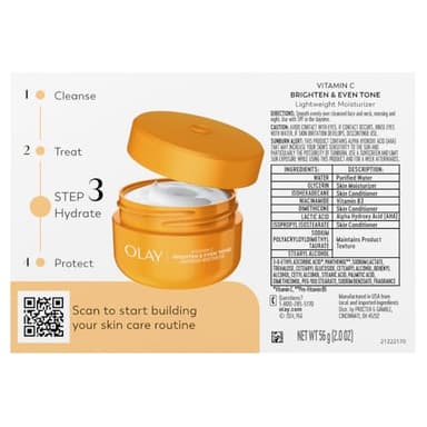 Olay Vitamin C Face Moisturizer, Bright & Even Lightweight Cream for Women - Brightens, Hyrdates, Evens Tone & Texture, Glowing Skin Care - Recyclable Sustainable Eco Jar, Non-Greasy, 2 Oz - Image 12