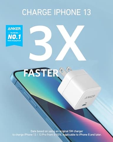 Anker USB C Charger with Foldable Plug, 20W USB C Charger Block for iPhone 17/16 / 15 and More Series, Galaxy, Pixel, iPad (3 Pack, Cable Not Included) - Image 2