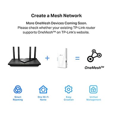TP-Link AX1500 WiFi Extender Internet Booster(RE500X), WiFi 6 Range Extender Covers up to 1500 sq.ft and 25 Devices,Dual Band, AP Mode w/Gigabit Port, APP Setup, OneMesh Compatible - Image 5