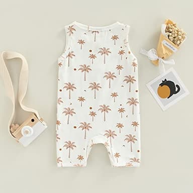 CIYCUIT Baby Boy Sleeveless Romper Newborn 0 3 6 9 12 Months Summer Clothes White 3-6 Months - Image 6