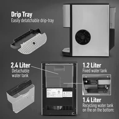 Deco Chef Self Dispensing Nugget Ice Maker Countertop, 46LB Per Day Automatic Chewable Ice, 1.8LB Per Hour, Additional 2-Year CPS Protection Plan Included - Image 4