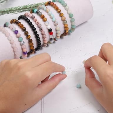 720pcs 6mm Natural Round Stone Beads Gemstone Crystal Loose Beads Smooth Bead for Bracelet Necklace Earring Jewelry Making Kit - Image 3